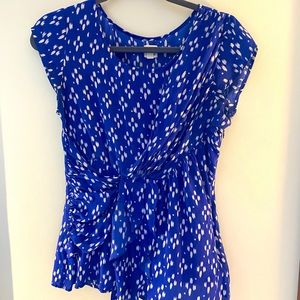 Anthropologie blouse, 4, blue and white LIKE NEW